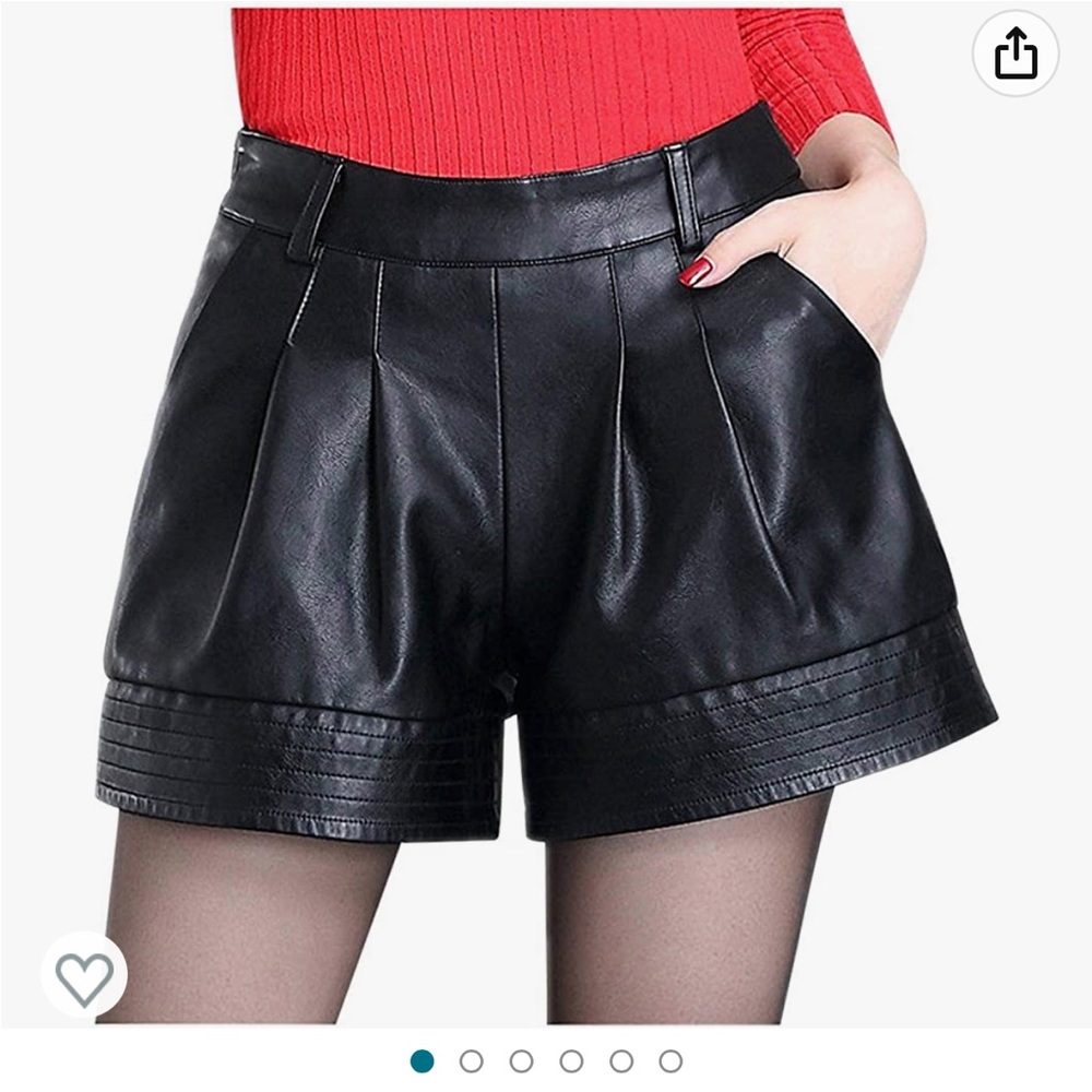 NWT Black PU Leather Shorts